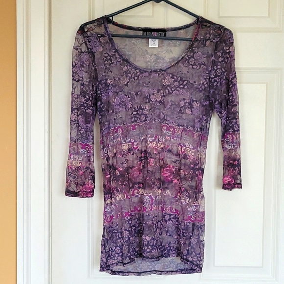 🍂 Primrose Lace Top Pyramid Collection Sheer Blouse - Picture 1 of 9